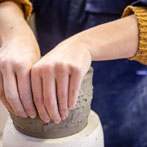 Kate Langrish-Smith working in her studio 2019